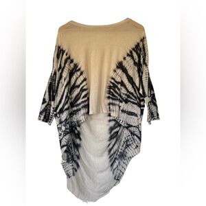 Raquel Allegra tie-dye distressed hi-lo top